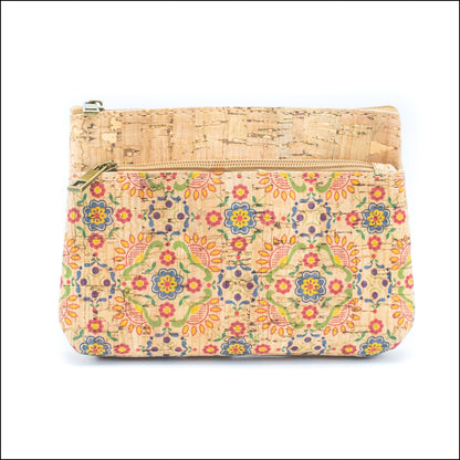 Double Zipper Cork Pouch Coin Purse BAGD-302 (10units) BAGD-302-E-5 UNITS Flash Sales