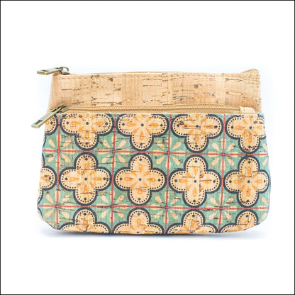 Double Zipper Cork Pouch Coin Purse BAGD-302 (10units) BAGD-302-F-5 UNITS Flash Sales