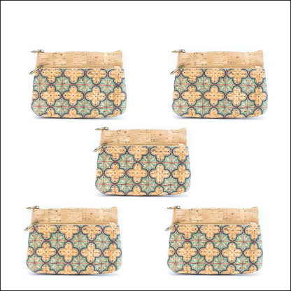 Double Zipper Cork Pouch Coin Purse BAGD-302 (10units) Flash Sales