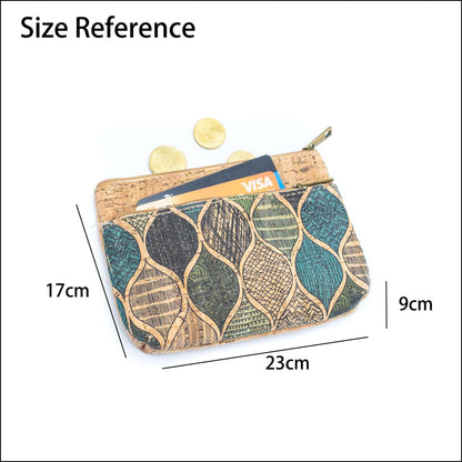 Double Zipper Cork Pouch Coin Purse BAGD-302 (10units) Flash Sales