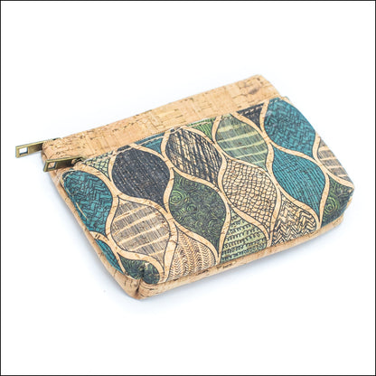 Double Zipper Cork Pouch Coin Purse BAGD-302 (10units) Flash Sales