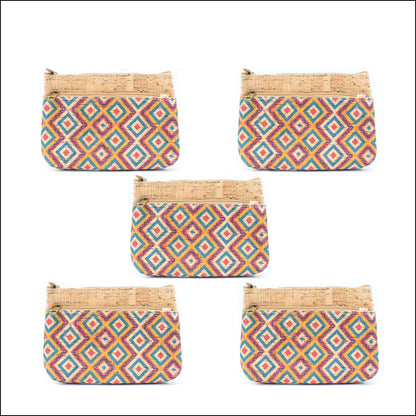 Double Zipper Cork Pouch Coin Purse BAGD-302 (10units) Flash Sales