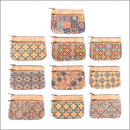Double Zipper Cork Pouch Coin Purse BAGD-302 (10units) Flash Sales