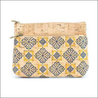 Double Zipper Cork Pouch Coin Purse BAGD-302 (10units) BAGD-302-J-5 UNITS Flash Sales