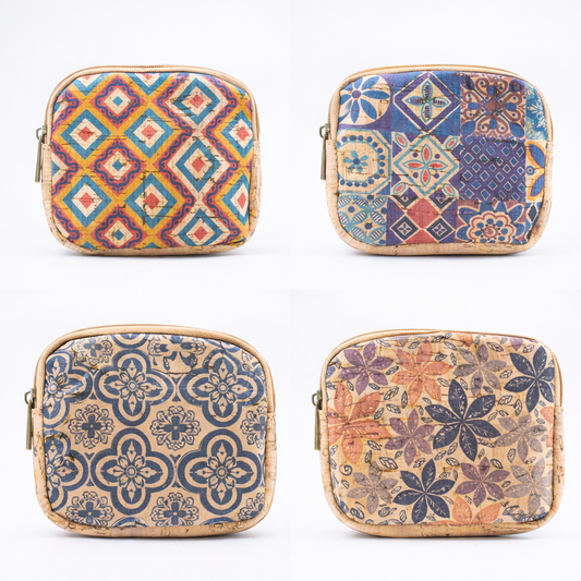 Cork Coin Purse Cube Pattern Wallet BAGF-002-MIX (8units)