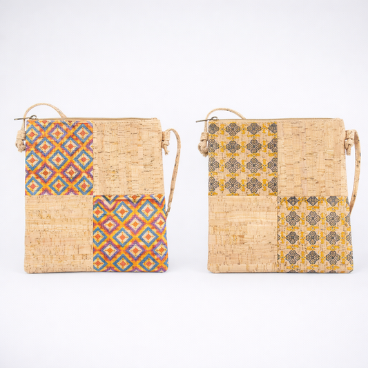 Cork Crossbody Messenger women Mini Sleek Square-Cork Sling-BAGD-246