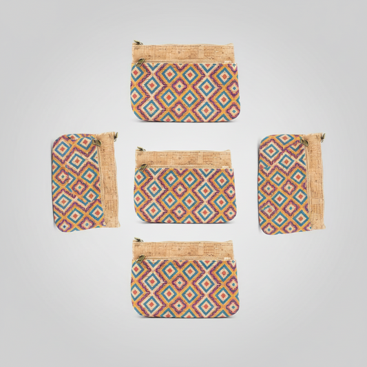 Double Zipper Cork Pouch Coin Purse BAGD-302（5units）