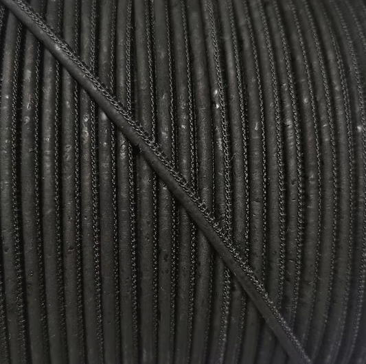Black 3mm Round Cork Cord COR-002-3 (10 meters)
