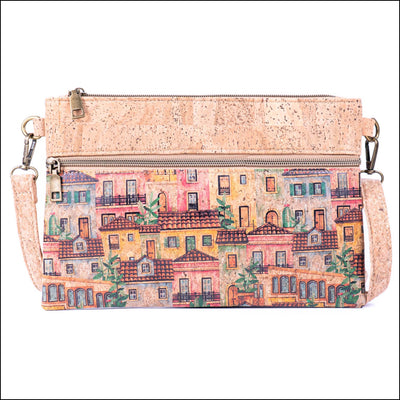 Eco-Friendly Natural Cork Sling Bag with Mosaic Patterns BAGD-598 A Flash Sales