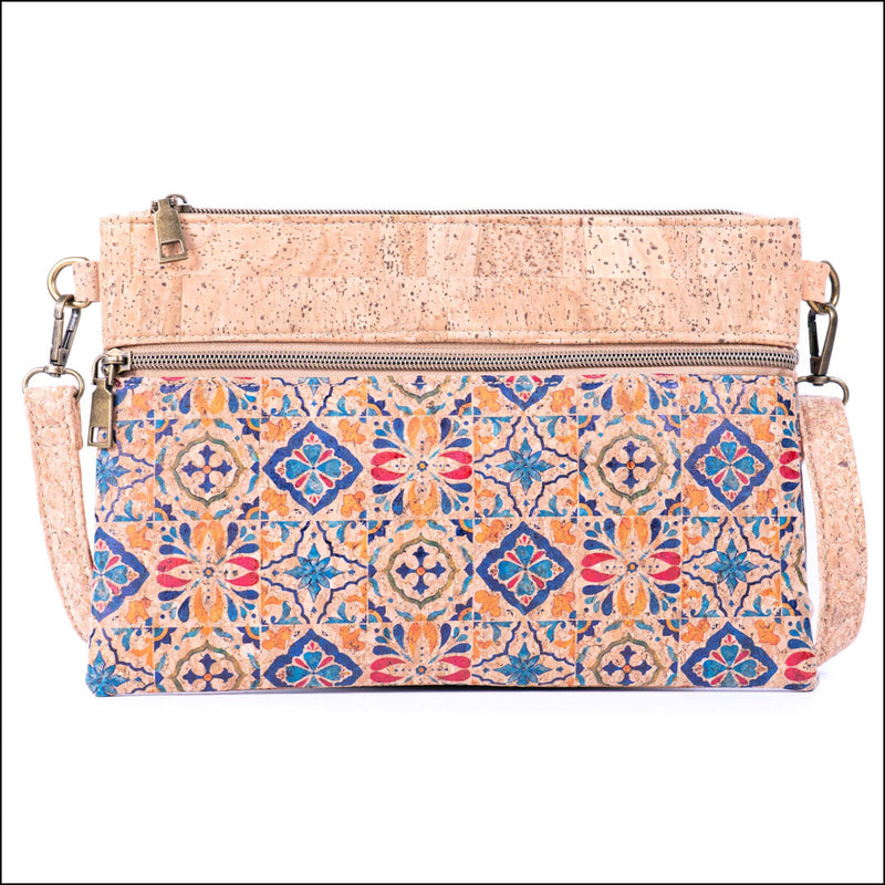 Eco-Friendly Natural Cork Sling Bag with Mosaic Patterns BAGD-598 C Flash Sales