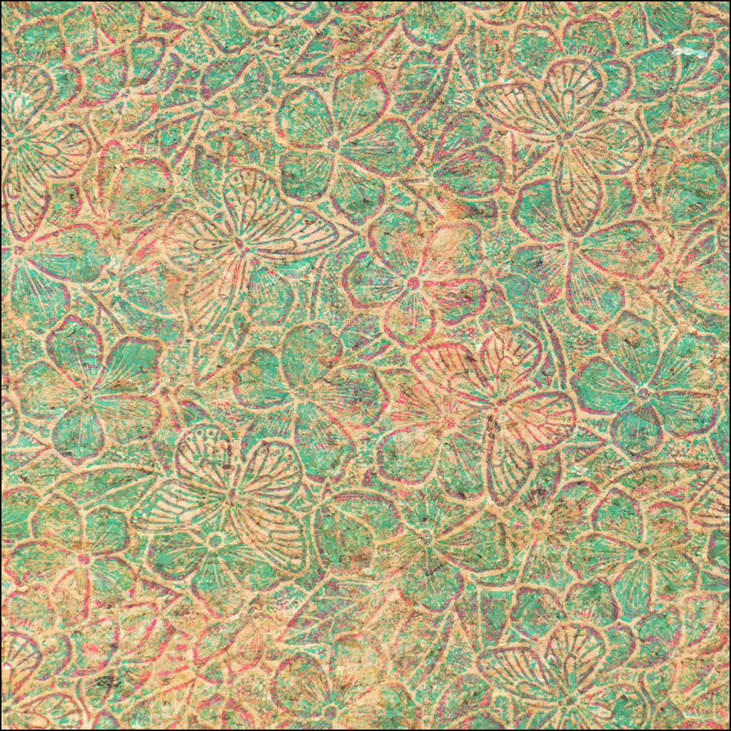 Embossed Butterfly & Floral Cork Fabric COF-639 cork fabric