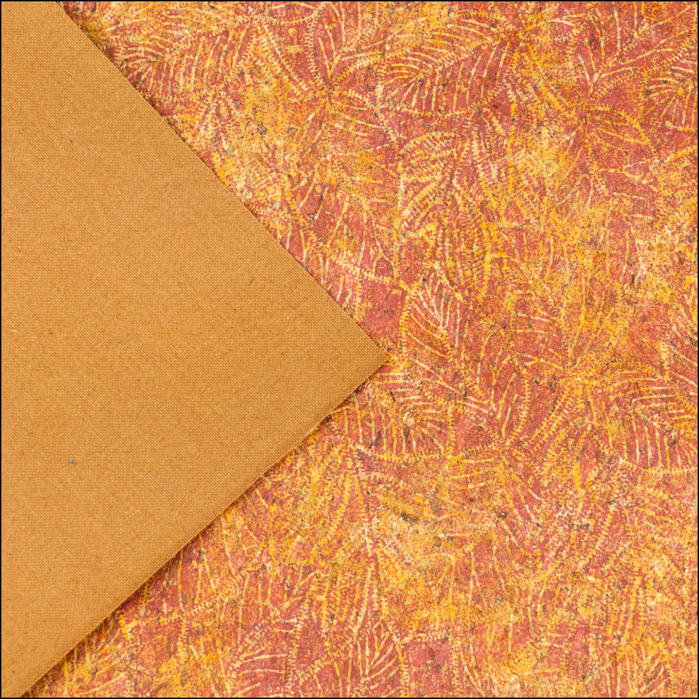 Embossed Leaf Pattern Cork Fabric with Cotton Backing COF-641 – MB Cork