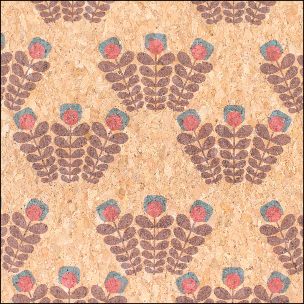 Trio-Flora Blossom Cork Fabric Cof-337-A Cork Fabric