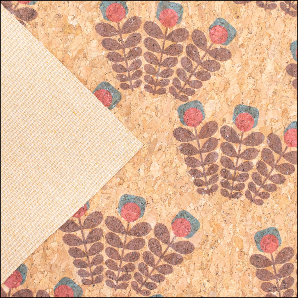 Trio-Flora Blossom Cork Fabric Cof-337-A Cork Fabric