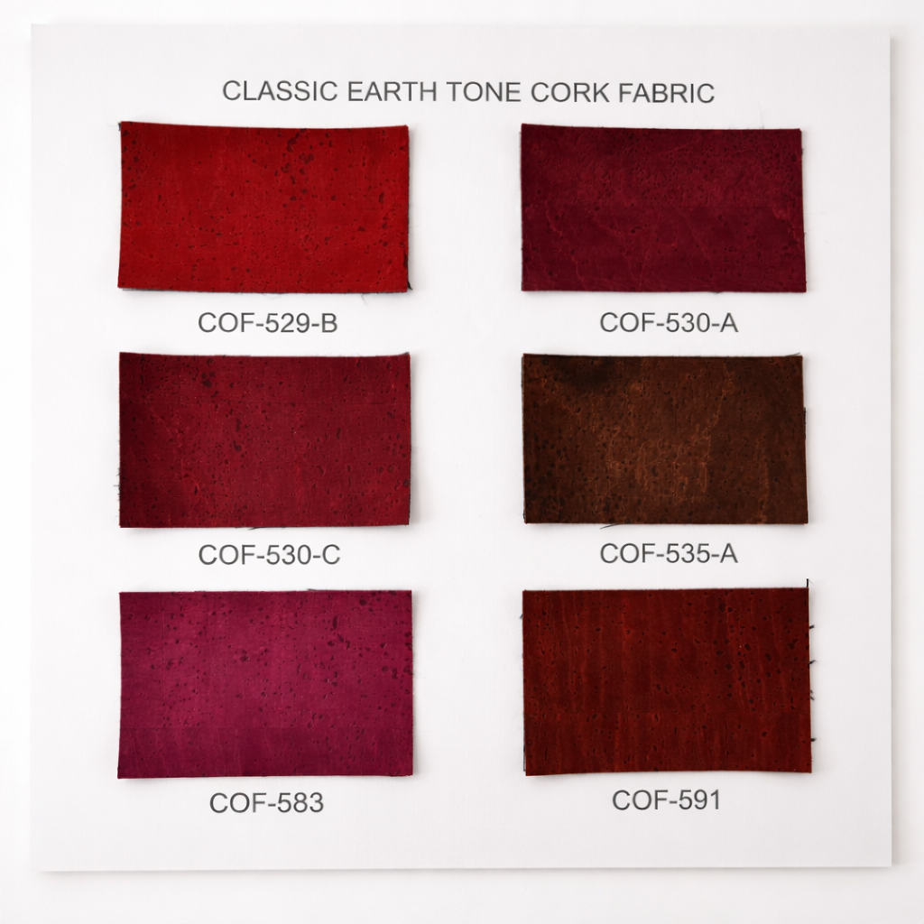 Classic Earth Tone Cork Fabric | 8x5cm (3.1x2in) | 11 Piece Sample Pack