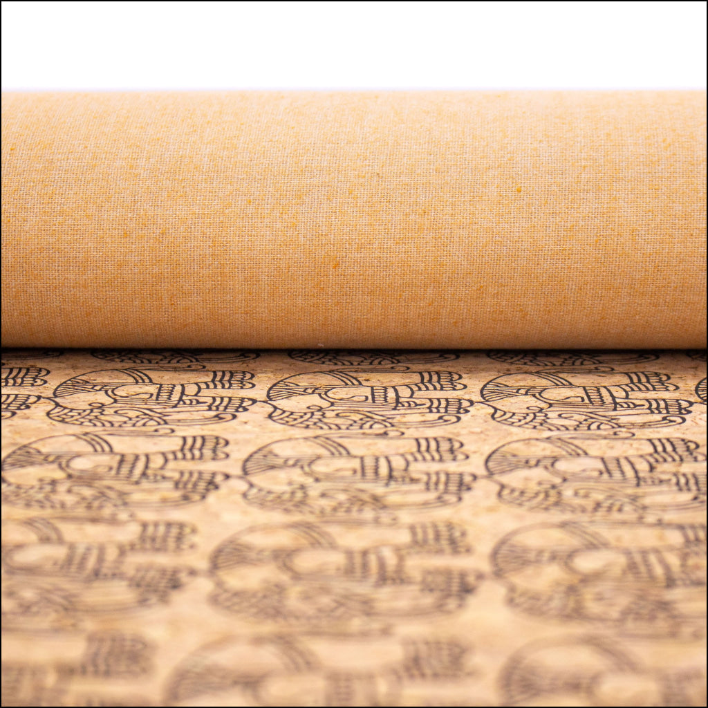 Ethnic Elephant Block- Vegan Cork Fabric- Cof-298-A Cork Fabric