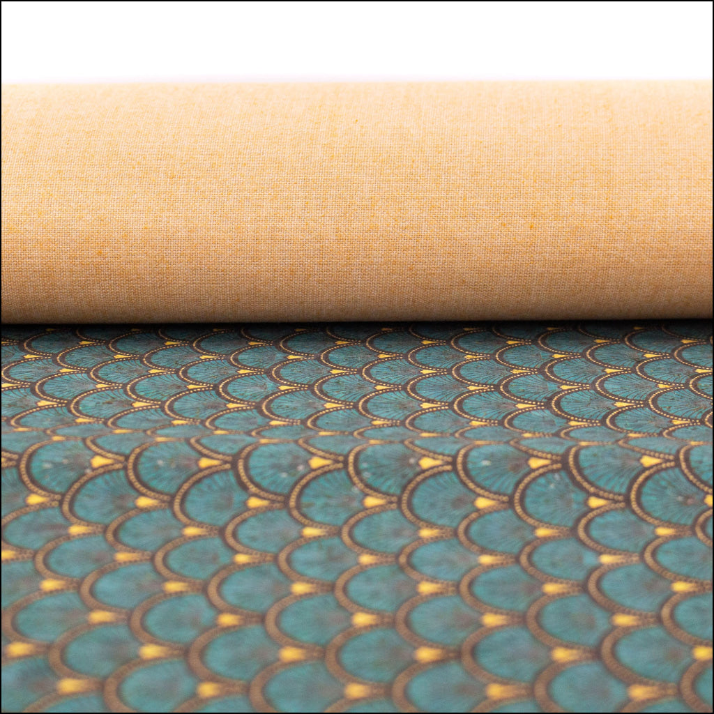 Fans pattern Cork fabric COF-424 cork fabric