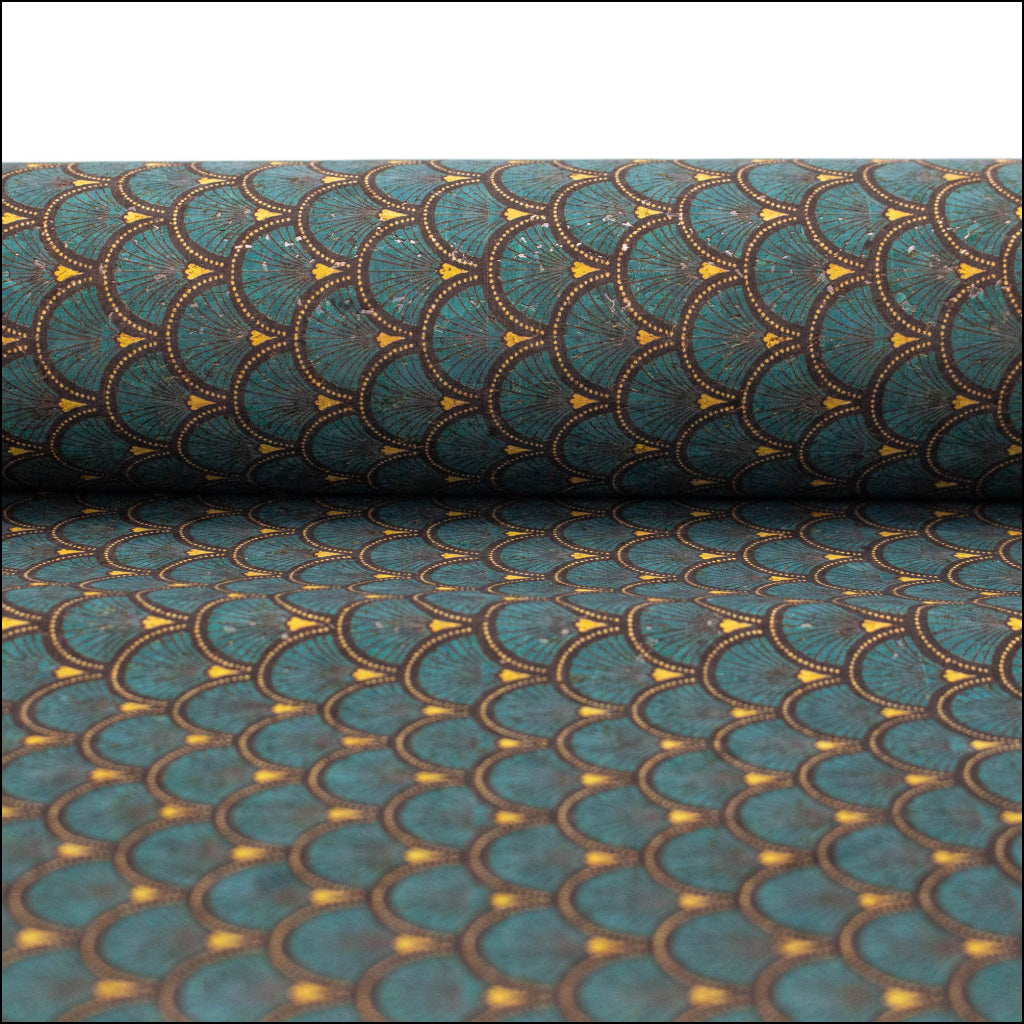 Fans pattern Cork fabric COF-424 cork fabric