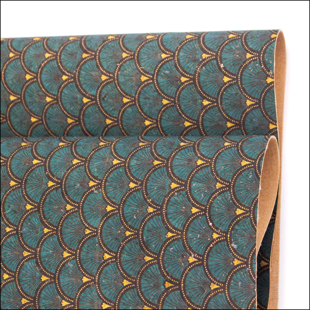 Fans pattern Cork fabric COF-424 cork fabric