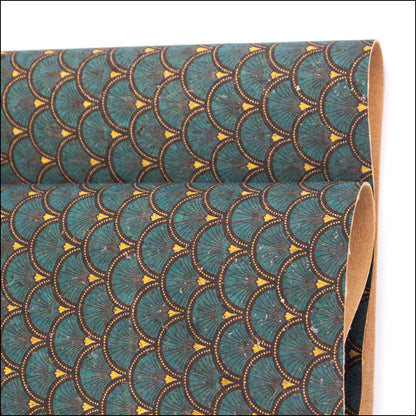 Fans pattern Cork fabric COF-424 cork fabric