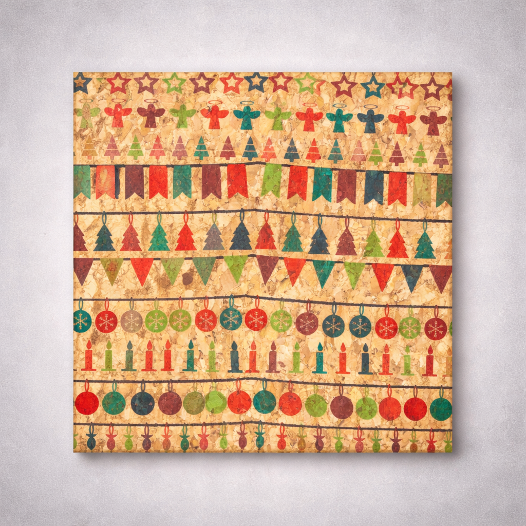 Natural cork Christmas Fabric Collection Christmas pattern COF-326