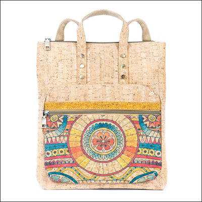 Flash Sale Women’s Cork Backpack with Printed Design and Natural Cork Accents BAGD-558 Flash Sales