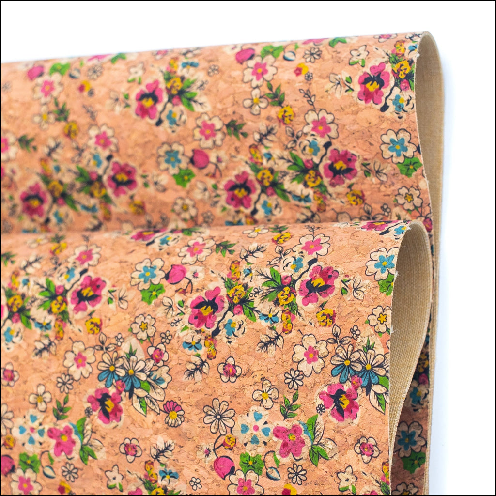 Floral Bunch Cork Fabric- Cof-387-A Cork Fabric