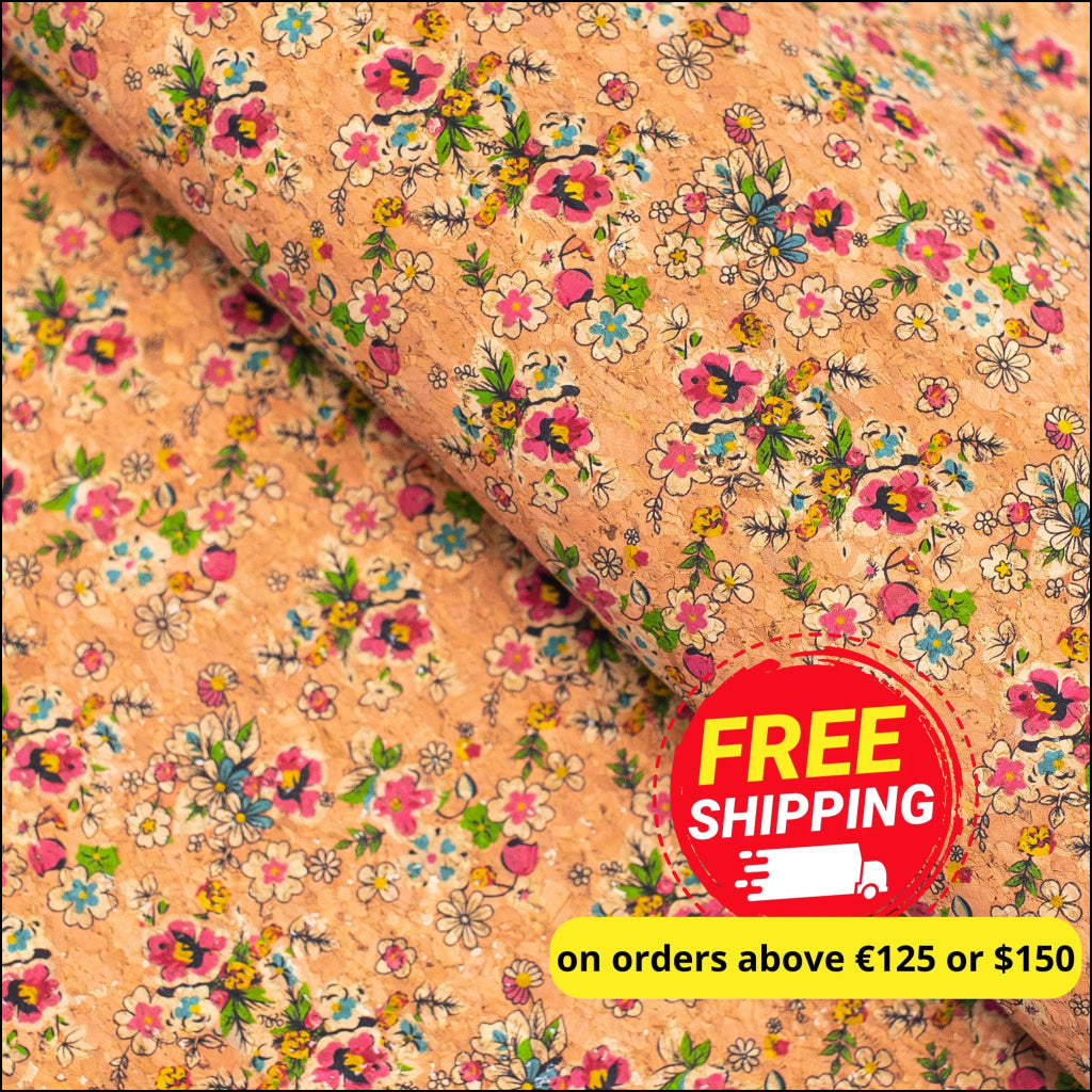 Floral Bunch Cork Fabric- Cof-387-A Cork Fabric