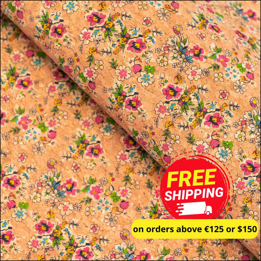 Floral Bunch Cork Fabric- Cof-387-A Cork Fabric