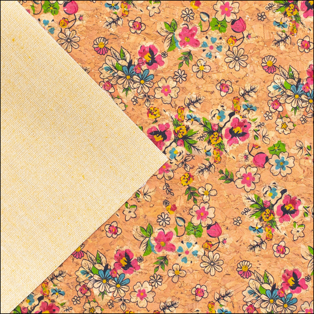 Floral Bunch Cork Fabric- Cof-387-A Cork Fabric
