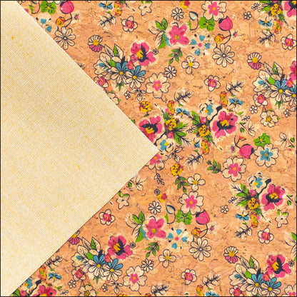 Floral Bunch Cork Fabric- Cof-387-A Cork Fabric