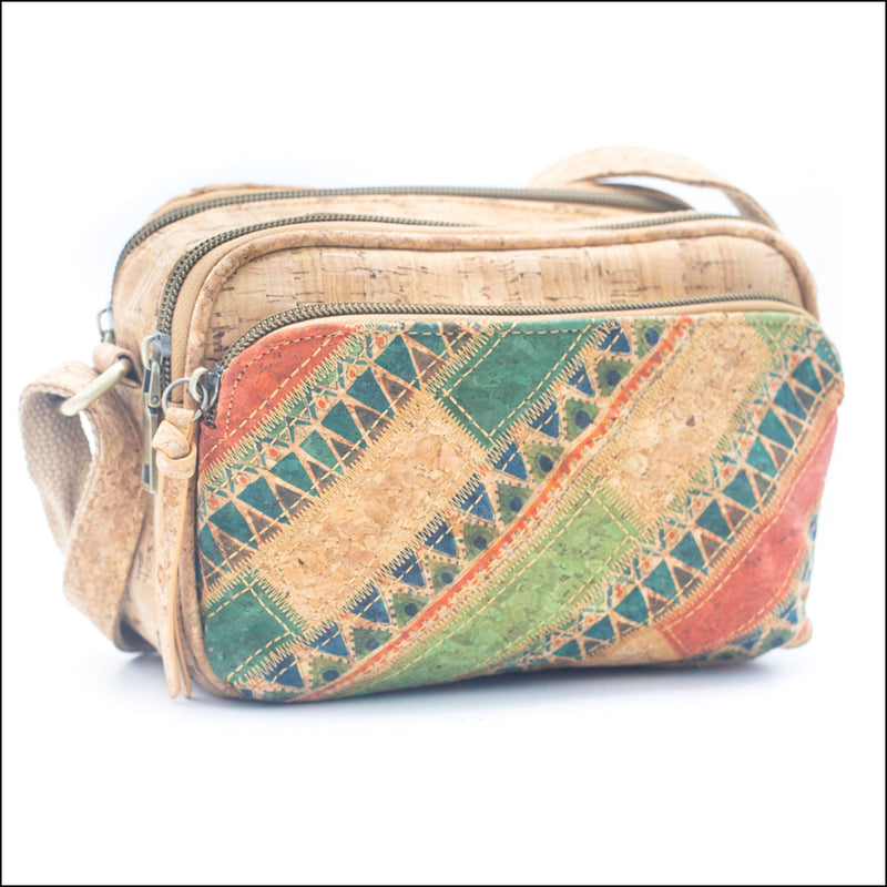 Floral & Mosaic Cork Crossbody Bag – Eco Friendly & Stylish BAGF 057 D Flash Sales