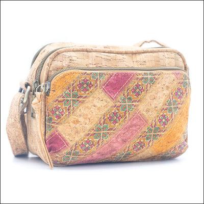 Floral & Mosaic Cork Crossbody Bag – Eco Friendly & Stylish BAGF 057 E Flash Sales