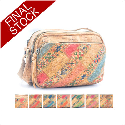 Floral & Mosaic Cork Crossbody Bag – Eco Friendly & Stylish BAGF 057 Flash Sales