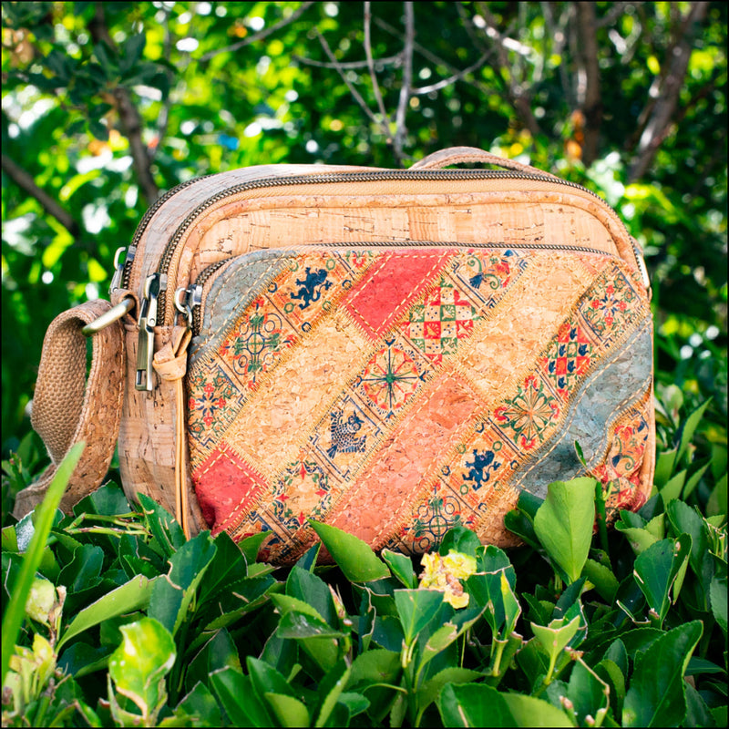 Floral & Mosaic Cork Crossbody Bag – Eco Friendly & Stylish BAGF 057 Flash Sales