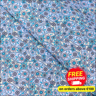 Floral Paisley Printed Cork Fabric COF-623 cork fabric