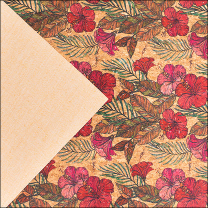 Florals pattern Cork fabric COF-321-A cork fabric