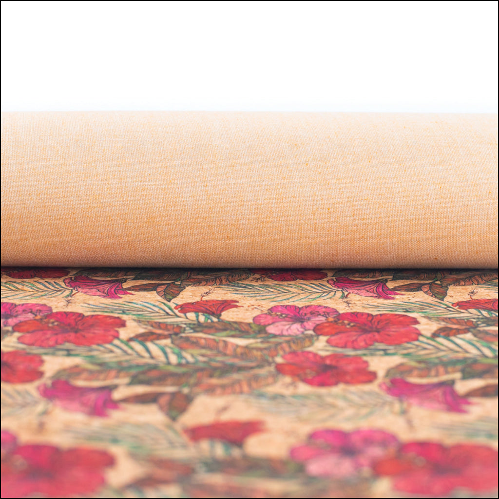 Florals pattern Cork fabric COF-321-A cork fabric