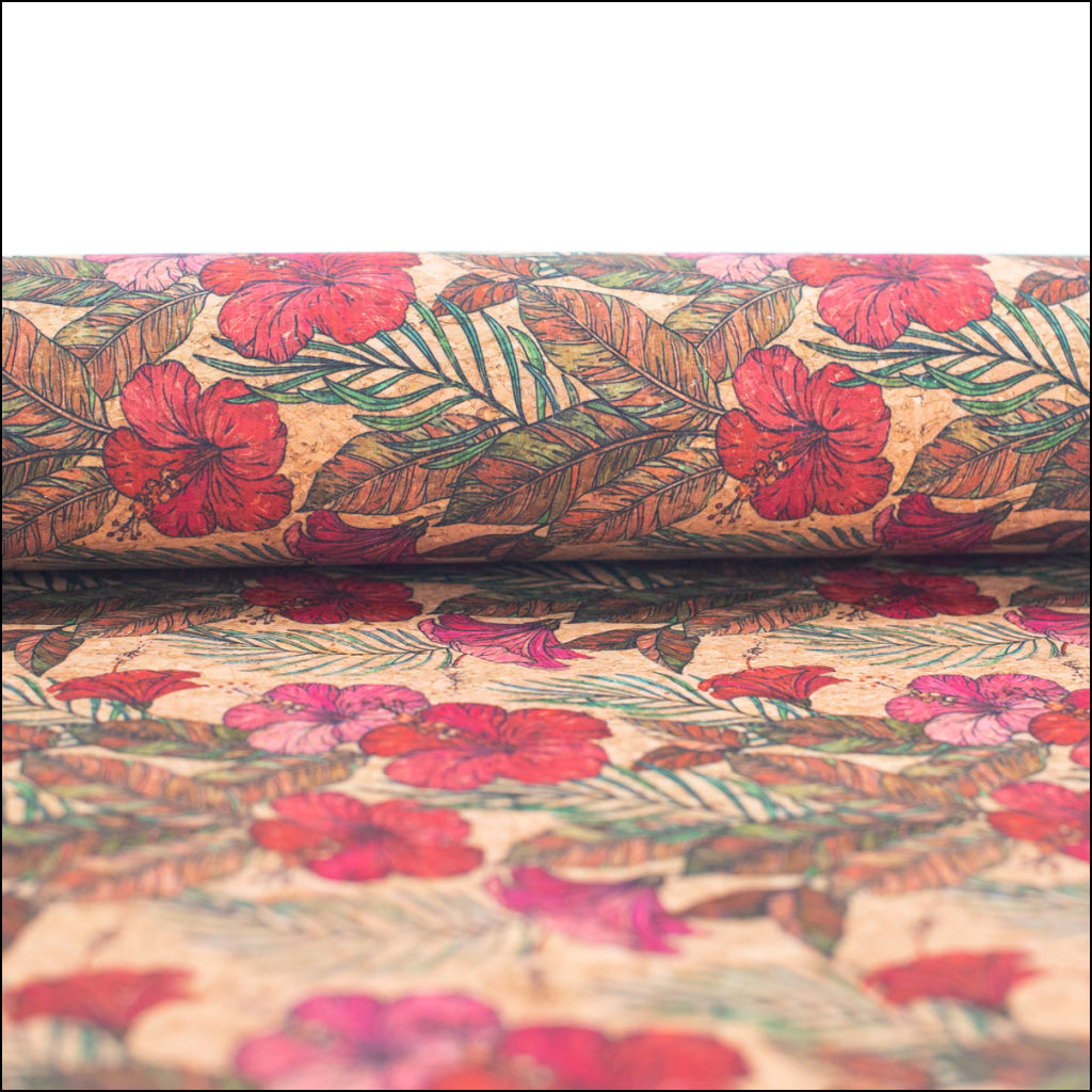 Florals pattern Cork fabric COF-321-A cork fabric