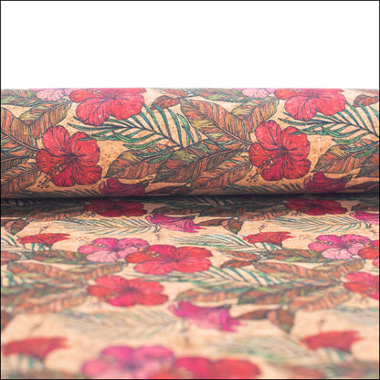 Florals pattern Cork fabric COF-321-A cork fabric