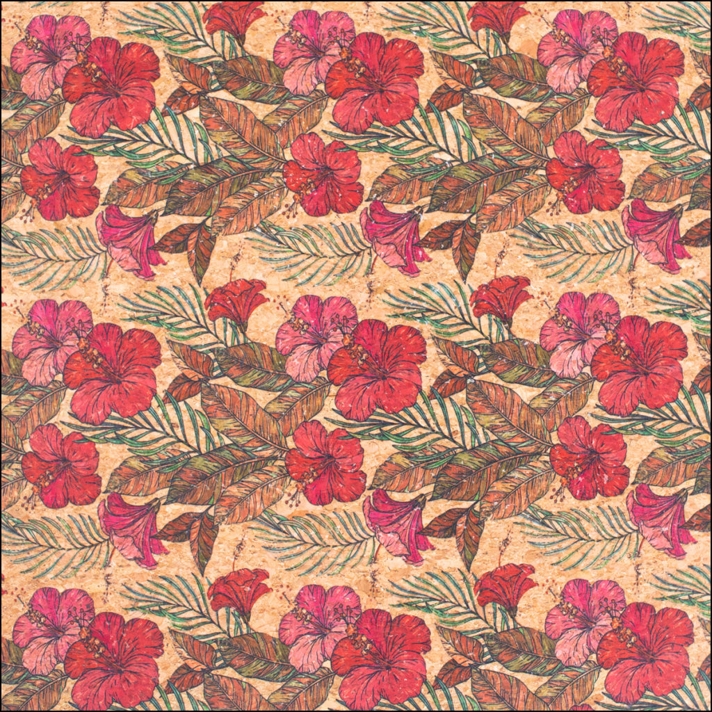 Florals pattern Cork fabric COF-321-A cork fabric
