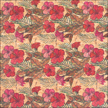 Florals pattern Cork fabric COF-321-A cork fabric