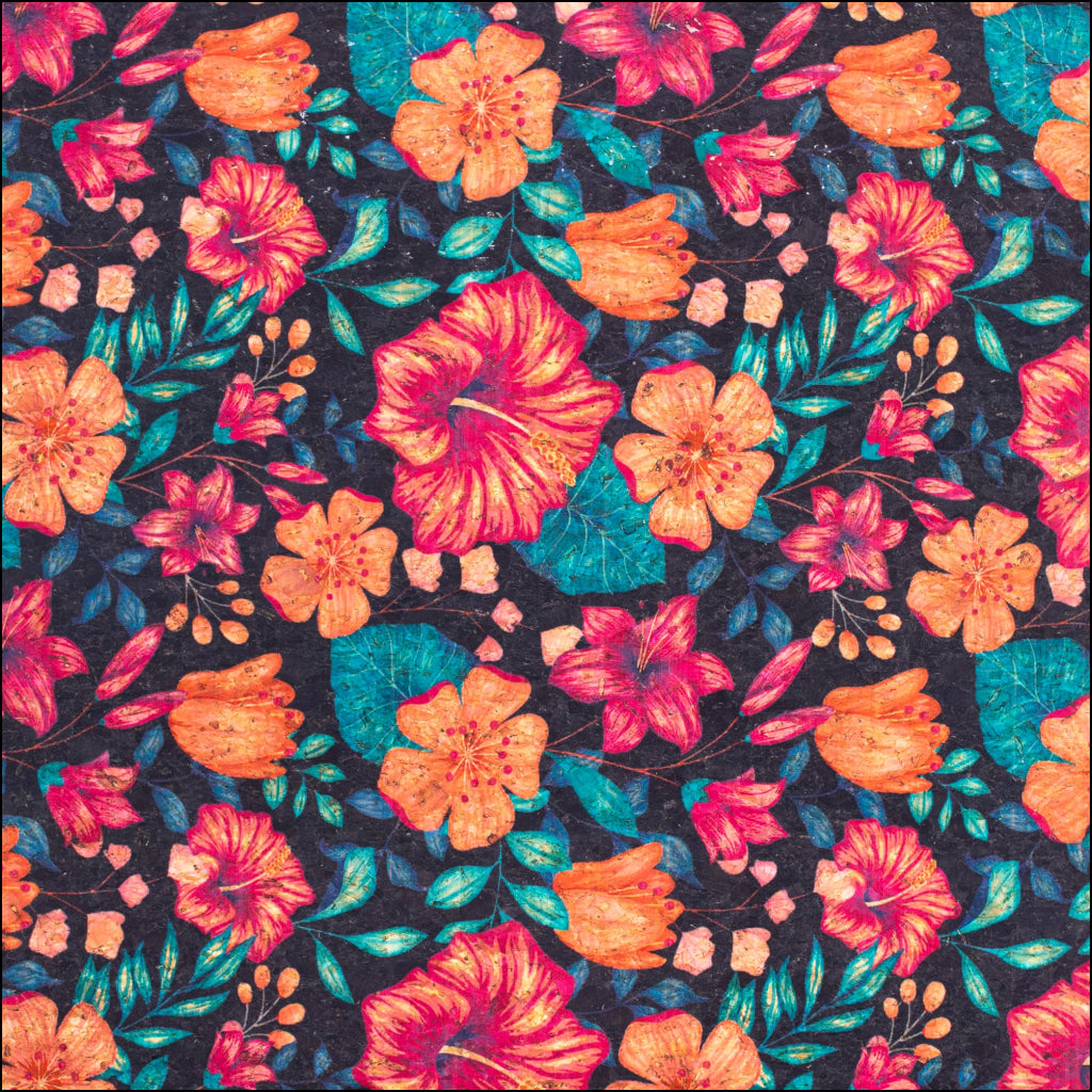 Flower Bush Pattern Cork Fabric Cof-391-A Cork Fabric