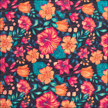 Flower Bush Pattern Cork Fabric Cof-391-A Cork Fabric