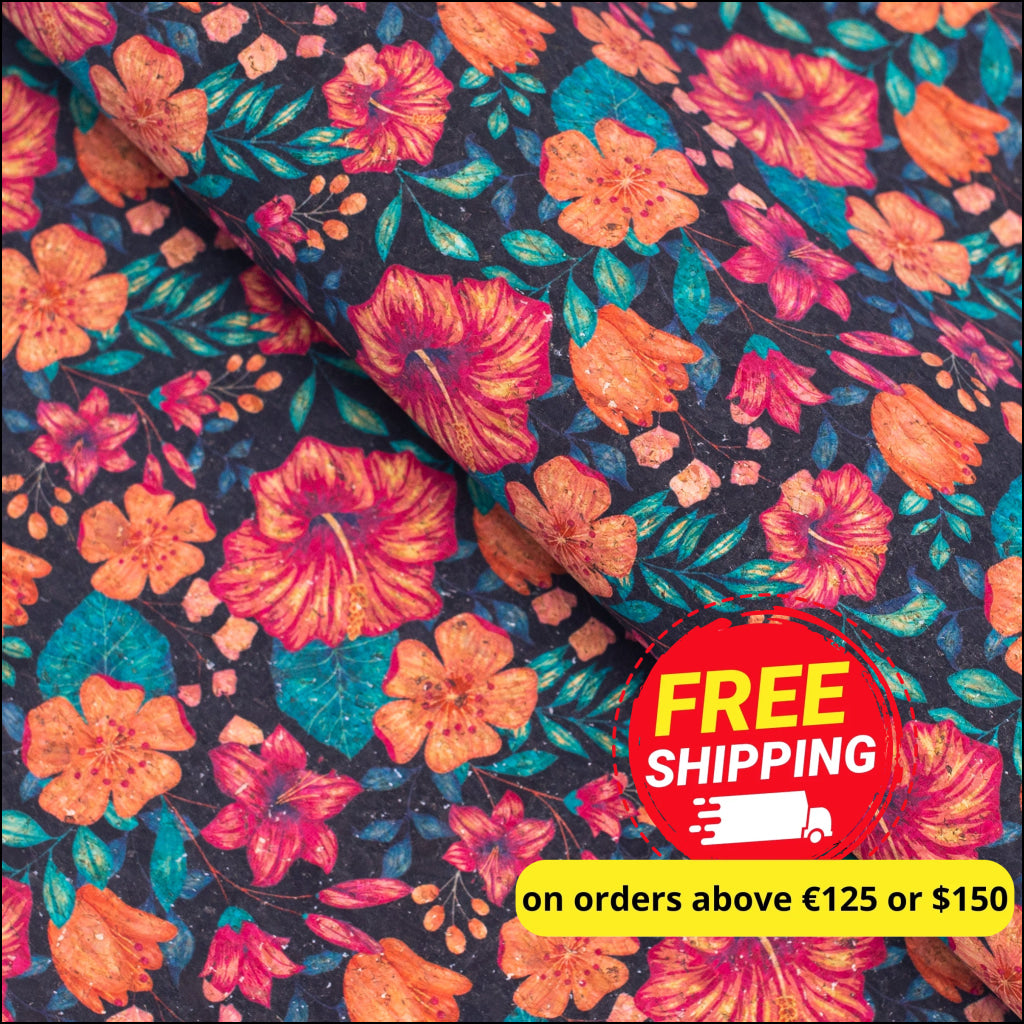 Flower Bush Pattern Cork Fabric Cof-391-A Cork Fabric