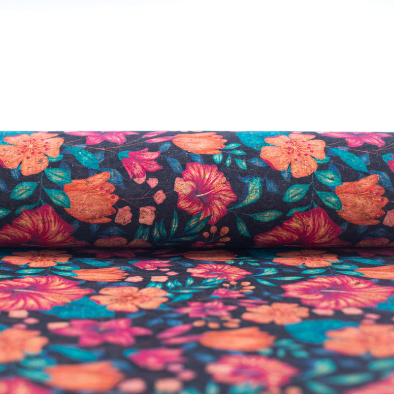 Flower Bush Pattern Cork Fabric Cof-391-A Cork Fabric