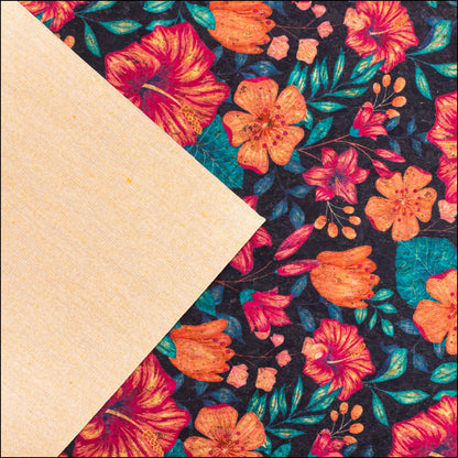 Flower Bush Pattern Cork Fabric Cof-391-A Cork Fabric