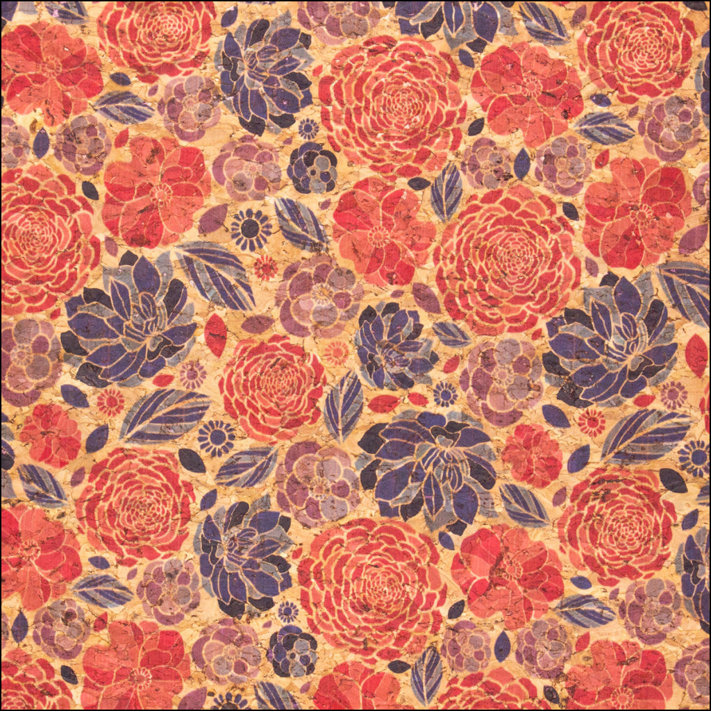 Flower Pattern Cork Fabric Cof-379 Cork