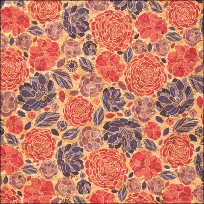 Flower Pattern Cork Fabric Cof-379 Cork