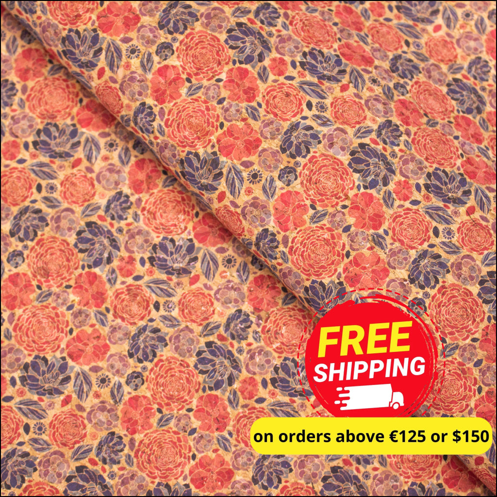 Flower Pattern Cork Fabric Cof-379 Cork